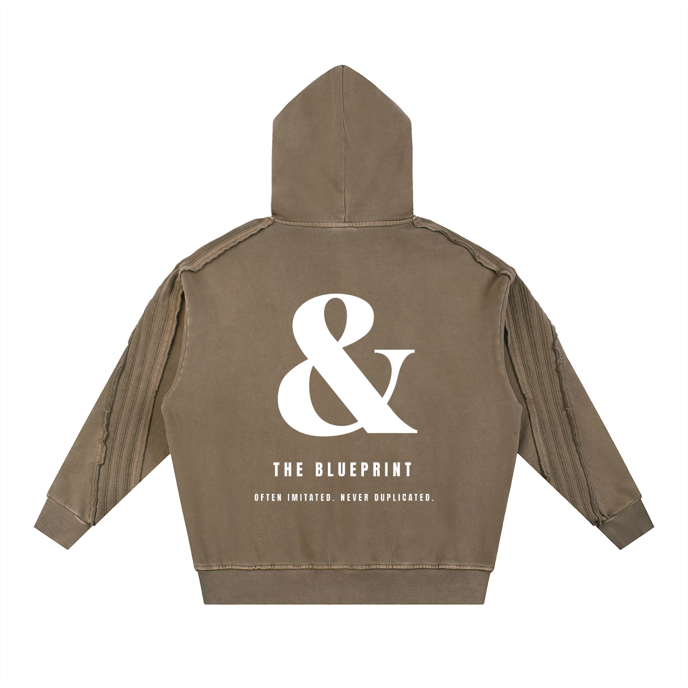 Snow Washed Tape Raw Edge Hoodie